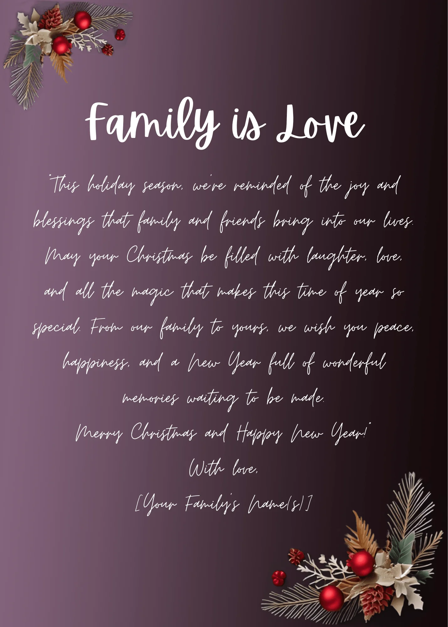 Editable 'Enchanted Forest Christmas' Christmas Card Design for Canva | Instant Download & Personalize - Image 3