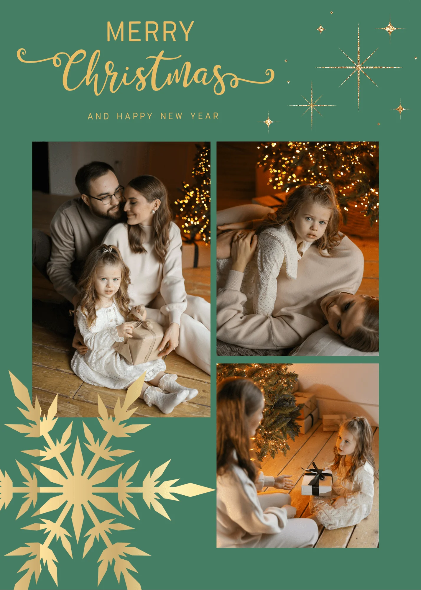 Editable 'Evergreen Elegance' Christmas Card Design for Canva | Instant Download & Personalize - Image 3