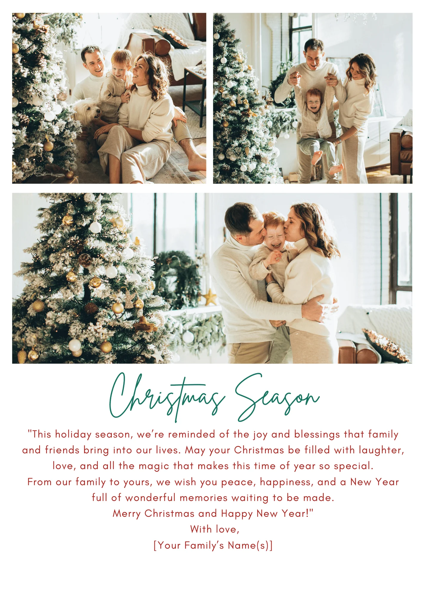 Editable 'Festive Family Cheer' Christmas Card Design for Canva | Instant Download & Personalize - Image 3