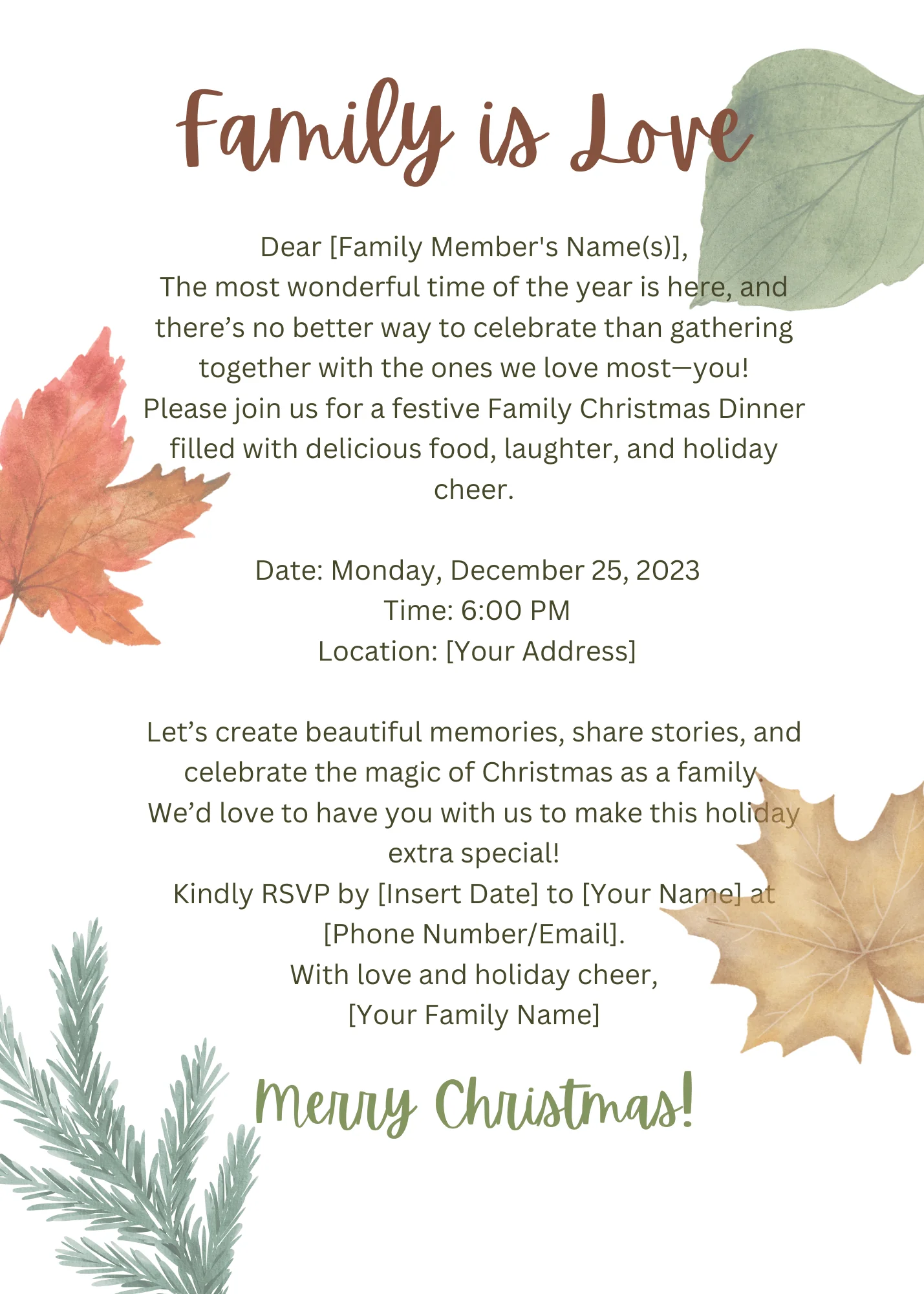 Editable 'Hearth Greetings' Christmas Card Design for Canva | Instant Download & Personalize - Image 3