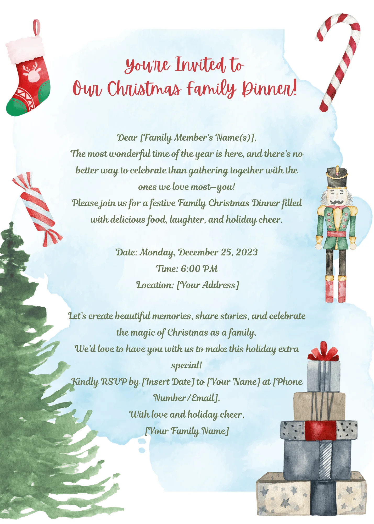 Editable 'Holiday Harmony' Christmas Card Design for Canva | Instant Download & Personalize - Image 3
