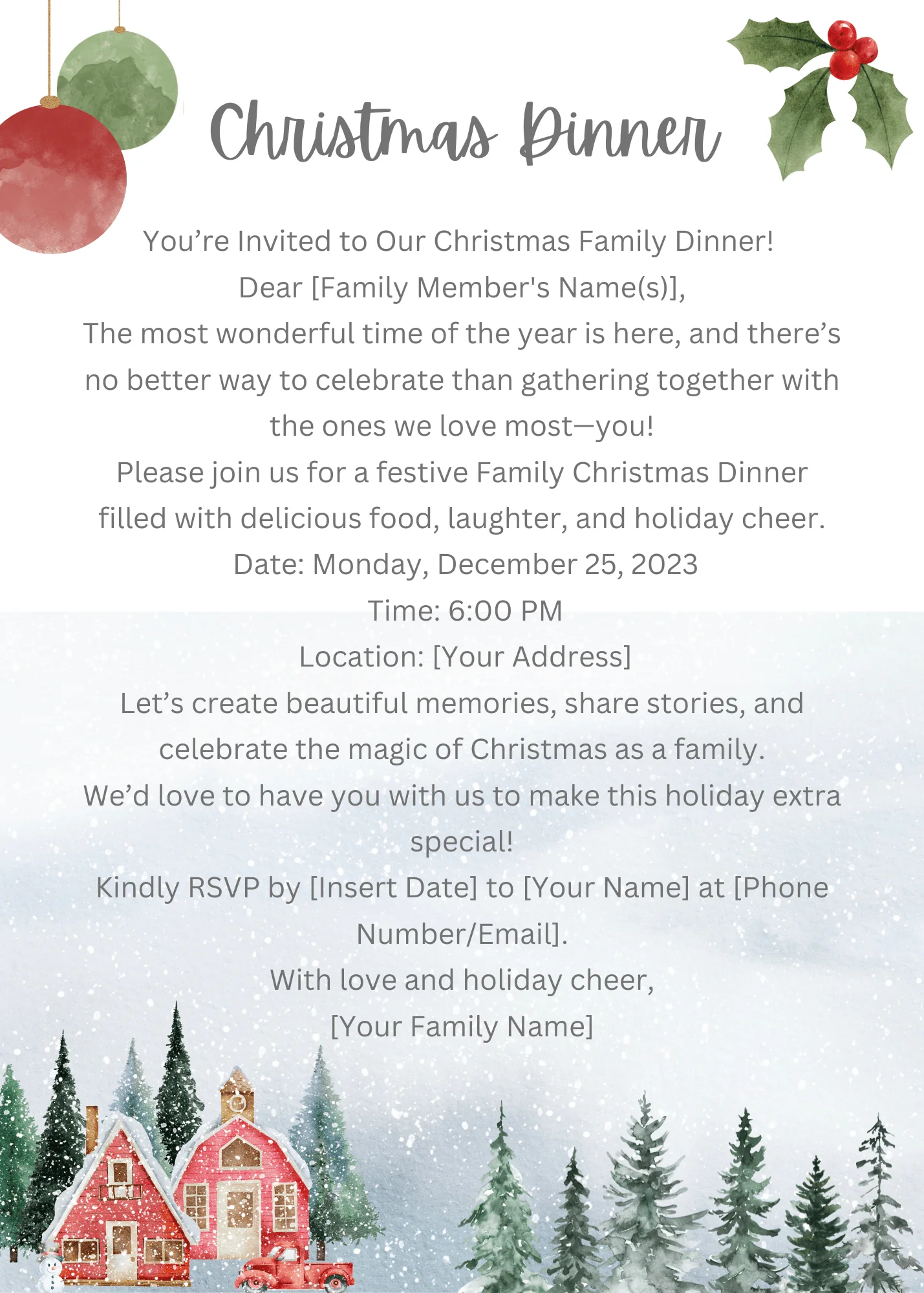Editable 'Snowy Family' Christmas Card Design for Canva | Instant Download & Personalize - Image 3