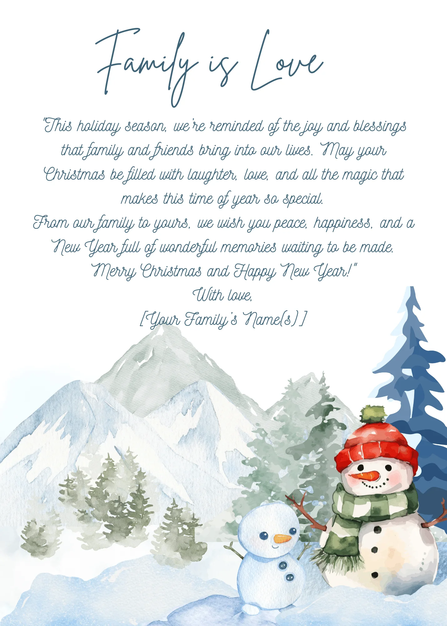 Editable 'Winter Romance' Christmas Card Design for Canva | Instant Download & Personalize - Image 3