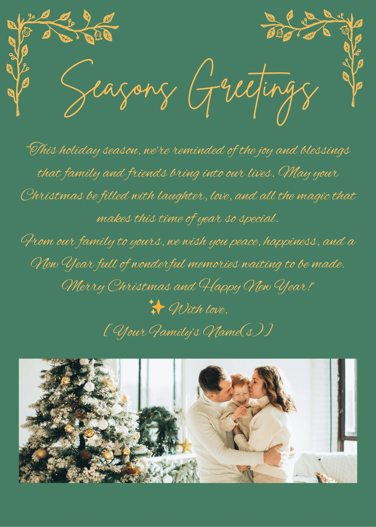 Editable 'Winter Wonderland' Christmas Card Design for Canva | Instant Download & Personalize - Image 3